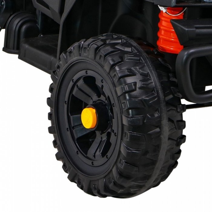 Ramiz Masinuta electrica pentru copii Farmer Pick-Up Negru 70W cu telecomanda scaun tapitat roti Eva deschidere usi telecomanda si lumini