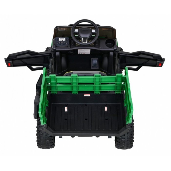 Ramiz Masinuta electrica pentru copii Farmer Pick-Up Verde 70W cu telecomanda scaun tapitat roti Eva deschidere usi telecomanda si lumini