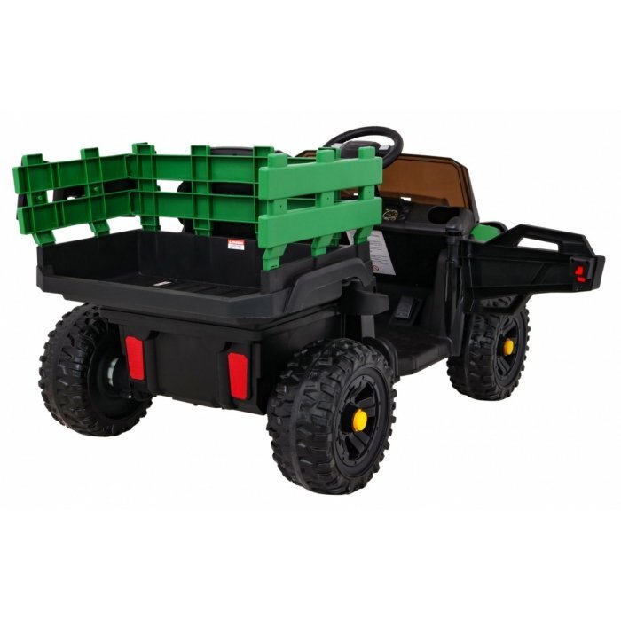 Ramiz Masinuta electrica pentru copii Farmer Pick-Up Verde 70W cu telecomanda scaun tapitat roti Eva deschidere usi telecomanda si lumini