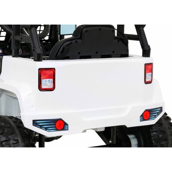 Ramiz Masinuta electrica pentru copii Jeep Dark Night alb 70W cu telecomanda suspensii si lumini scaun piele si panou audio