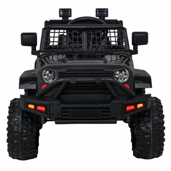 Ramiz Masinuta electrica pentru copii Jeep Dark Night negru 70W cu telecomanda suspensii si lumini scaun piele si panou audio