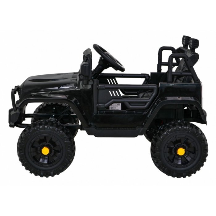 Ramiz Masinuta electrica pentru copii Jeep Dark Night negru 70W cu telecomanda suspensii si lumini scaun piele si panou audio