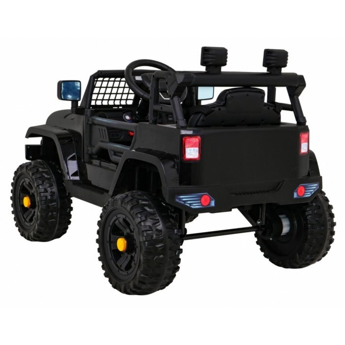 Ramiz Masinuta electrica pentru copii Jeep Dark Night negru 70W cu telecomanda suspensii si lumini scaun piele si panou audio
