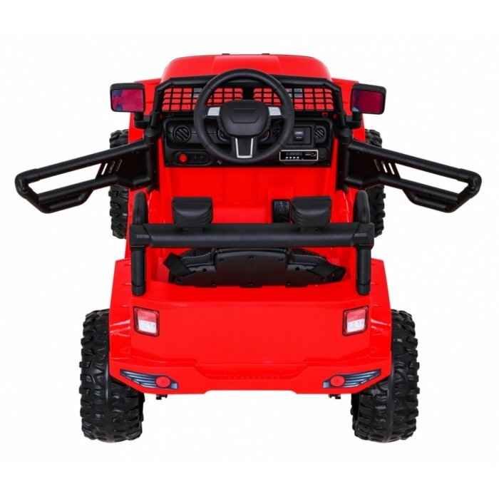 Ramiz Masinuta electrica pentru copii Jeep Dark Night rosu 70W cu telecomanda suspensii si lumini scaun piele si panou audio