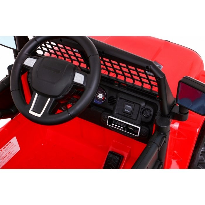 Ramiz Masinuta electrica pentru copii Jeep Dark Night rosu 70W cu telecomanda suspensii si lumini scaun piele si panou audio