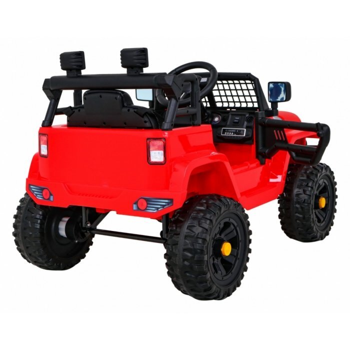 Ramiz Masinuta electrica pentru copii Jeep Dark Night rosu 70W cu telecomanda suspensii si lumini scaun piele si panou audio