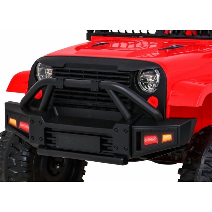 Ramiz Masinuta electrica pentru copii Jeep Dark Night rosu 70W cu telecomanda suspensii si lumini scaun piele si panou audio
