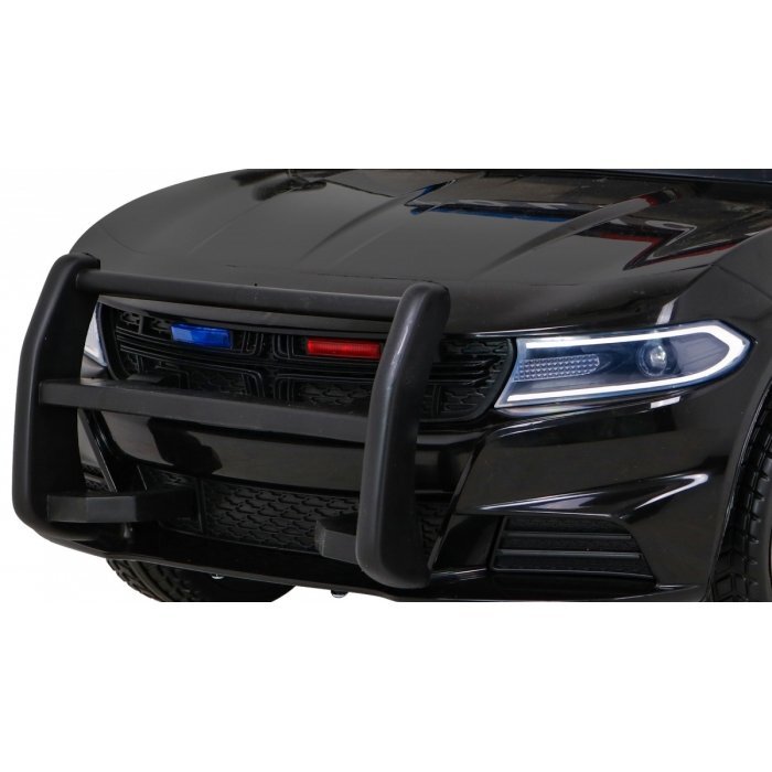 Ramiz Masinuta electrica pentru copii Super-Police negru 70W cu telecomanda amortizoare luminipanou audio scaun piele si roti din spuma Eva