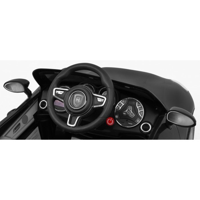 Ramiz Masinuta electrica pentru copii Turbo-S negru 60W cu telecomanda sunete suspensii panou audio si roti din spuma Eva