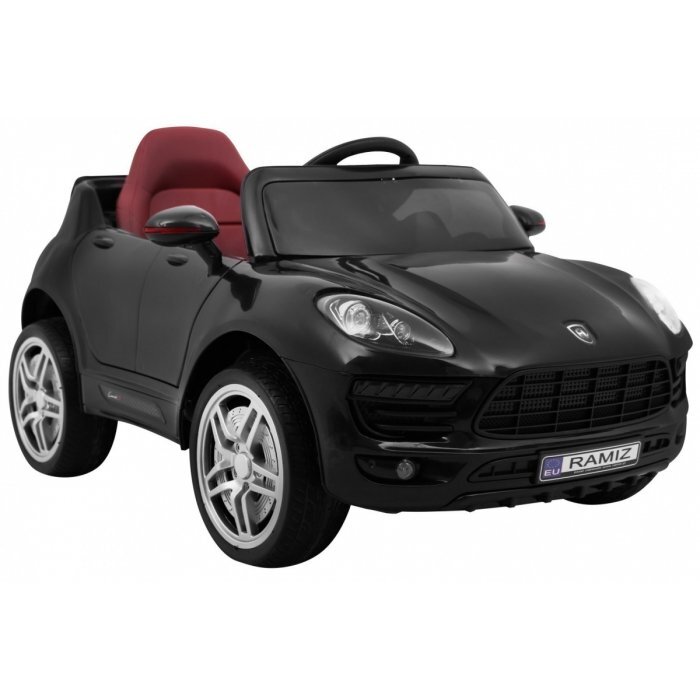 Ramiz Masinuta electrica pentru copii Turbo-S negru 60W cu telecomanda sunete suspensii panou audio si roti din spuma Eva