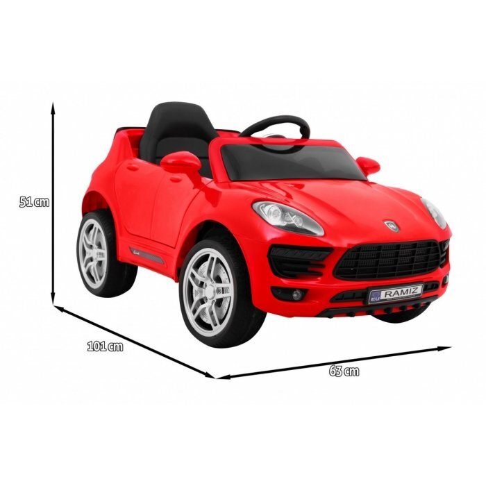 Ramiz Masinuta electrica pentru copii Turbo-S rosu 60W cu telecomanda sunete suspensii panou audio si roti din spuma Eva