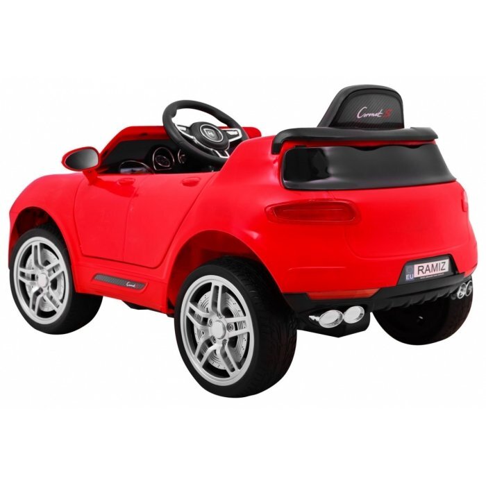 Ramiz Masinuta electrica pentru copii Turbo-S rosu 60W cu telecomanda sunete suspensii panou audio si roti din spuma Eva