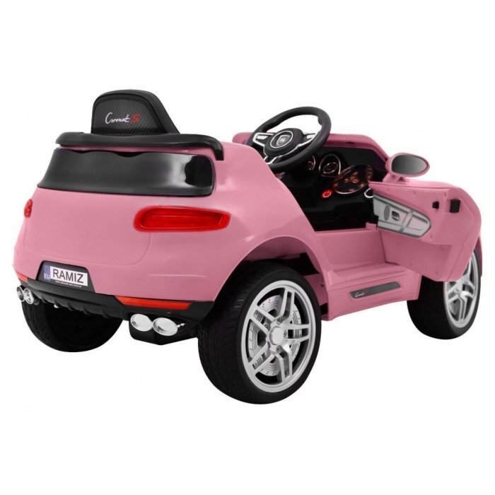 Ramiz Masinuta electrica pentru copii Turbo-S roz 60W cu telecomanda sunete suspensii panou audio si roti din spuma Eva