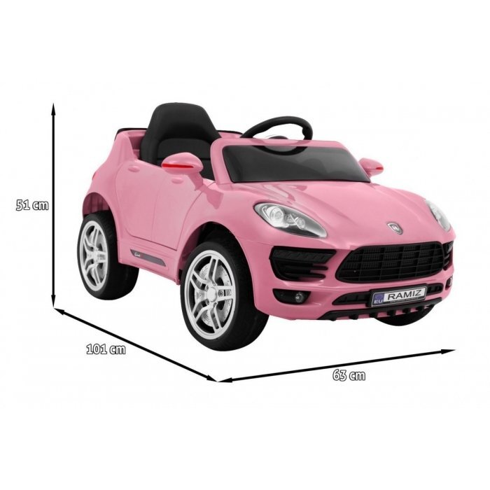 Ramiz Masinuta electrica pentru copii Turbo-S roz 60W cu telecomanda sunete suspensii panou audio si roti din spuma Eva