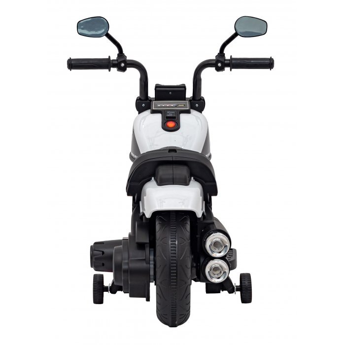 Ramiz Motocicleta electrica pentru copii Chopper Faster AHL008 78x30x55 cm alb 20W cu lumini panou audio si indicator incarcare