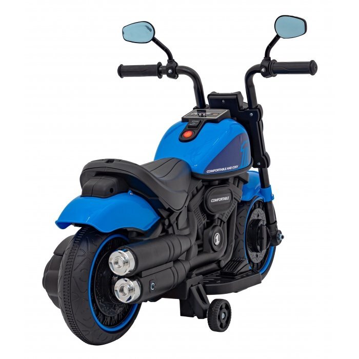 Ramiz Motocicleta electrica pentru copii Chopper Faster AHL008 78x30x55 cm albastru 20W cu lumini panou audio si indicator incarcare