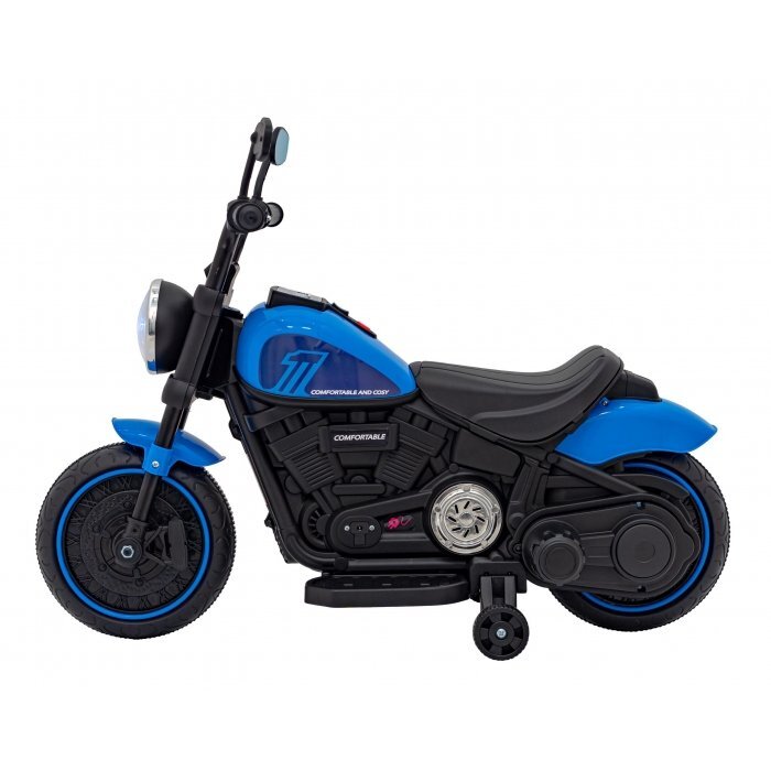Ramiz Motocicleta electrica pentru copii Chopper Faster AHL008 78x30x55 cm albastru 20W cu lumini panou audio si indicator incarcare