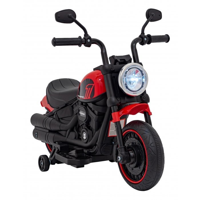 Ramiz Motocicleta electrica pentru copii Chopper Faster AHL008 78x30x55 cm rosu 20W cu lumini panou audio si indicator incarcare