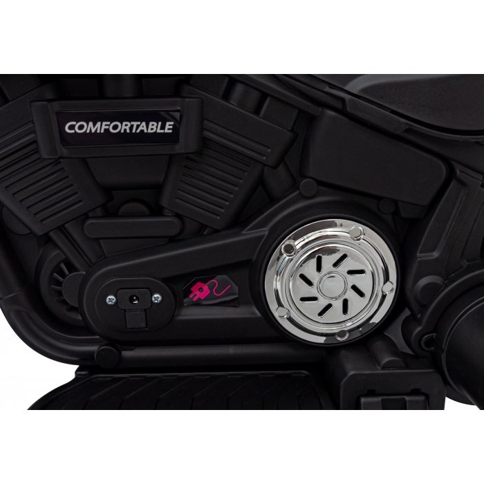 Ramiz Motocicleta electrica pentru copii Chopper Faster AHL008 78x30x55 cm rosu 20W cu lumini panou audio si indicator incarcare
