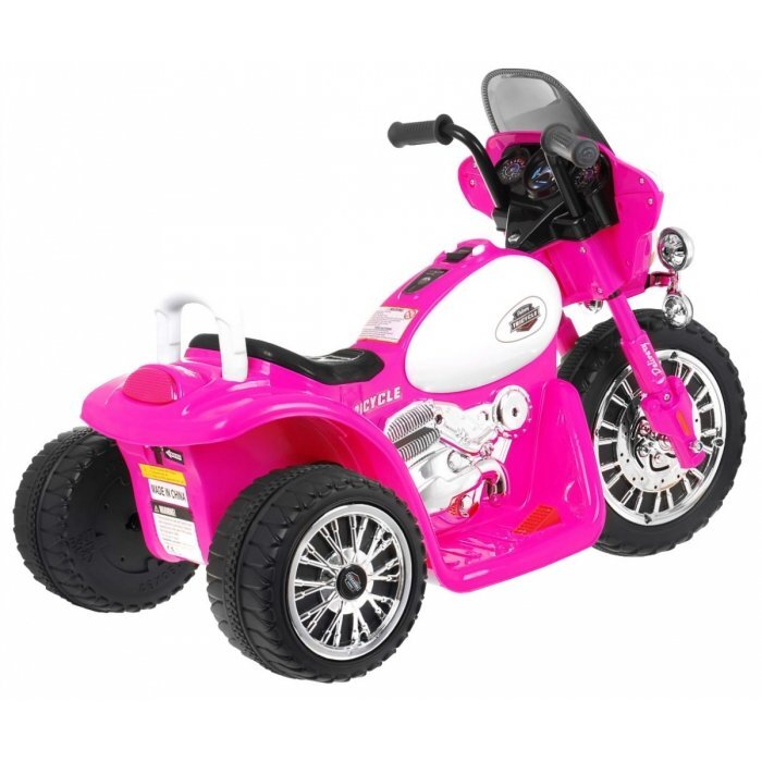 Ramiz Motocicleta electrica pentru copii Chopper JT568 roz cu panou audio si lumini Led 20w 79x46x54 cm