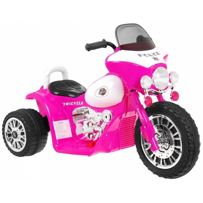 Ramiz Motocicleta electrica pentru copii Chopper JT568 roz cu panou audio si lumini Led 20w 79x46x54 cm