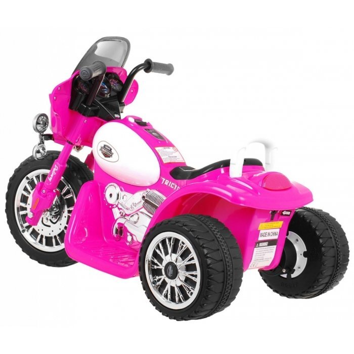 Ramiz Motocicleta electrica pentru copii Chopper JT568 roz cu panou audio si lumini Led 20w 79x46x54 cm
