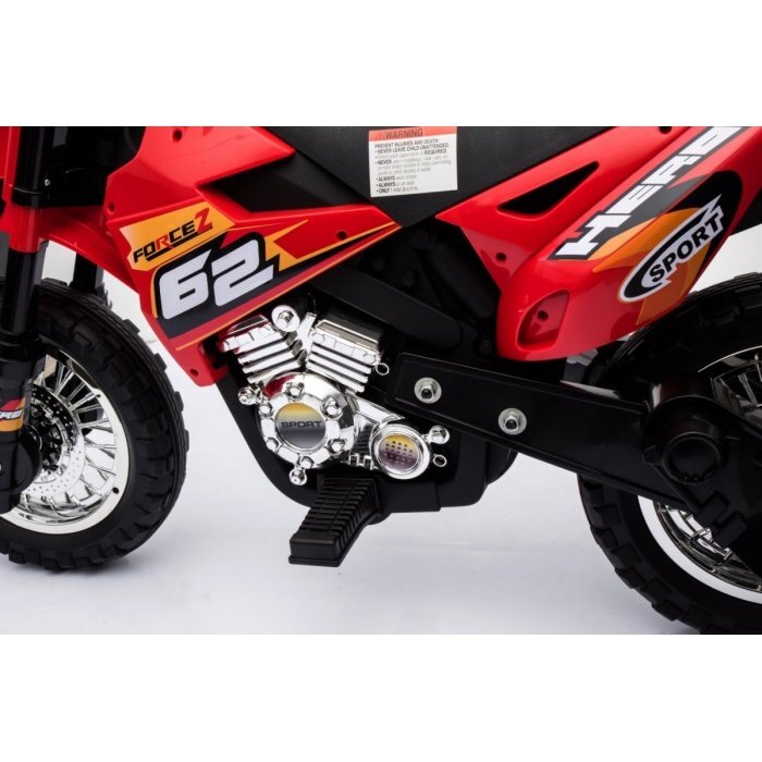 Ramiz Motocicleta electrica pentru copii Cross BDM0912 Rosu cu 2 roti ajutatoare lumini si panou audio