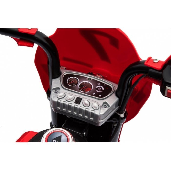 Ramiz Motocicleta electrica pentru copii Cross BDM0912 Rosu cu 2 roti ajutatoare lumini si panou audio