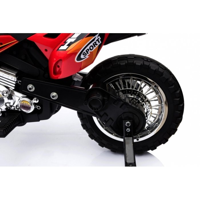 Ramiz Motocicleta electrica pentru copii Cross BDM0912 Rosu cu 2 roti ajutatoare lumini si panou audio