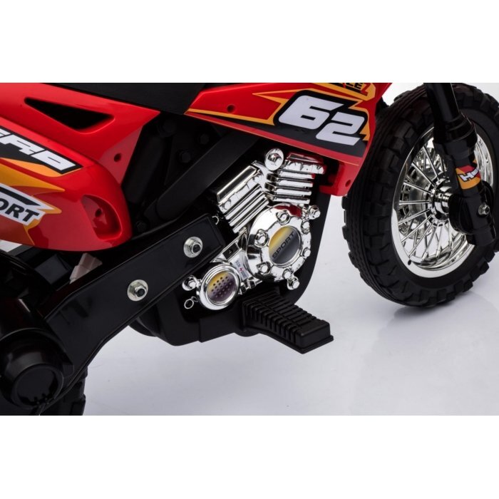 Ramiz Motocicleta electrica pentru copii Cross BDM0912 Rosu cu 2 roti ajutatoare lumini si panou audio