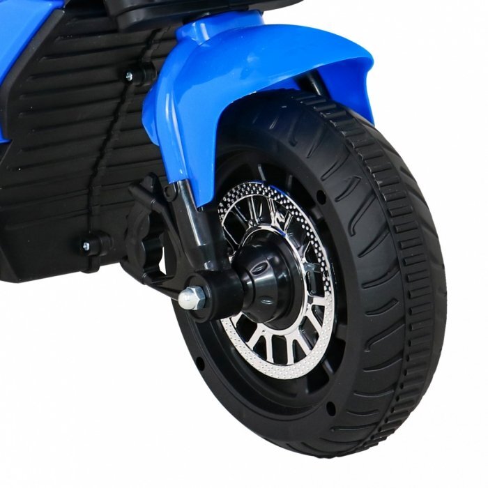 Ramiz Motocicleta electrica pentru copii Fast Tourist 83x35x63 cm albasstru 18W cu lumini scaun piele si panou audio