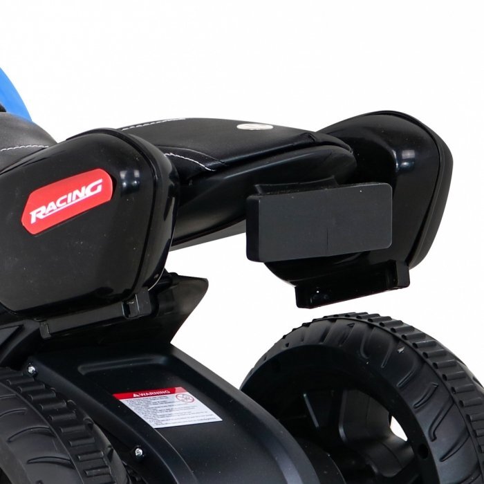 Ramiz Motocicleta electrica pentru copii Fast Tourist 83x35x63 cm albasstru 18W cu lumini scaun piele si panou audio