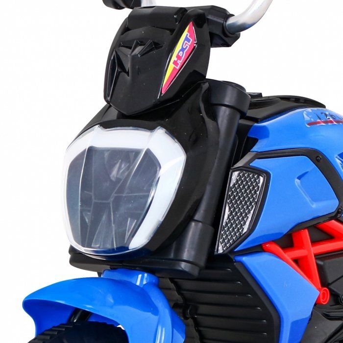 Ramiz Motocicleta electrica pentru copii Fast Tourist 83x35x63 cm albasstru 18W cu lumini scaun piele si panou audio