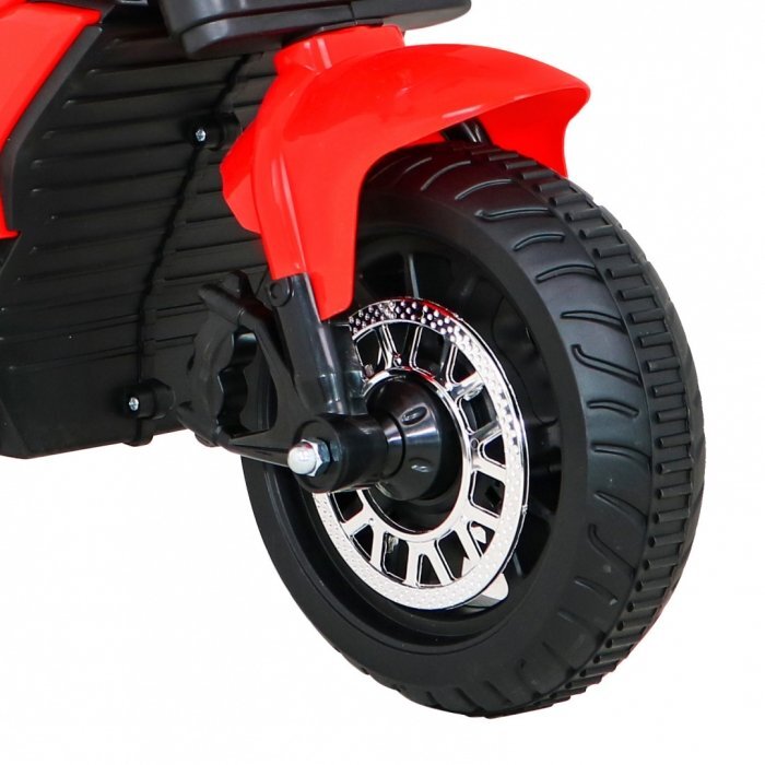 Ramiz Motocicleta electrica pentru copii Fast Tourist 83x35x63 cm rosu 18W cu lumini scaun piele si panou audio