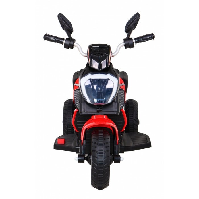 Ramiz Motocicleta electrica pentru copii Fast Tourist 83x35x63 cm rosu 18W cu lumini scaun piele si panou audio