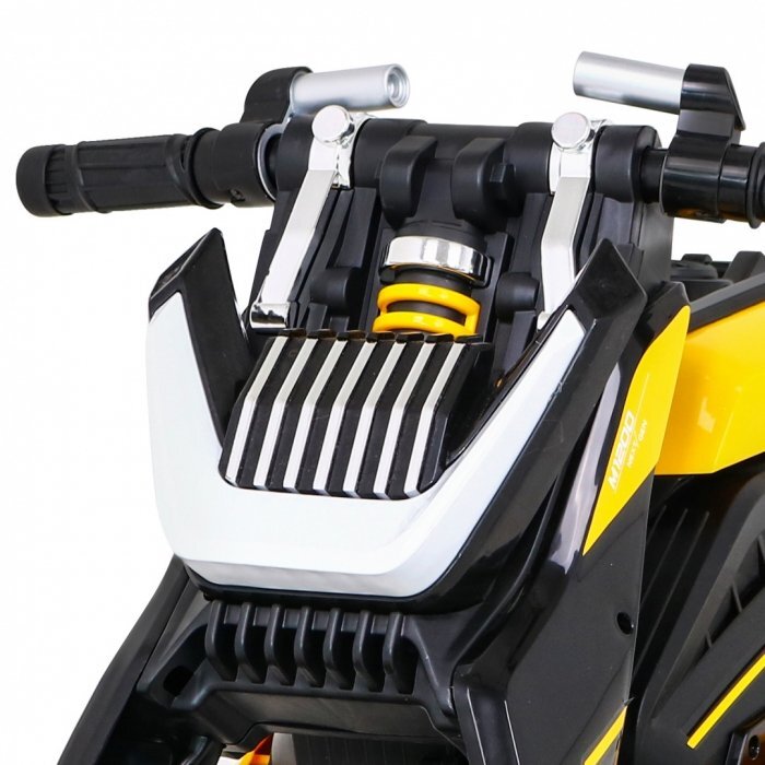 Ramiz Motocicleta electrica pentru copii Future LL8001-A galben 50W cu panou audio si roti din spuma Eva 109x54x68 cm
