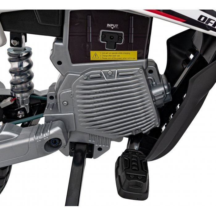 Ramiz Motocicleta electrica pentru copii Pantone rosu 361C cu 2 roti ajutatoare panou audio pornire lenta scaun piele si roti din spuma Eva 108x59x72 cm