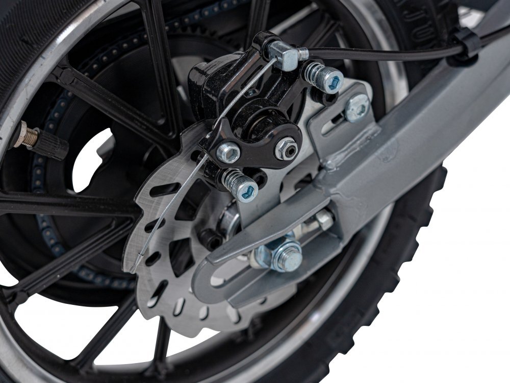 Ramiz Motocicleta electrica pentru copii Renegade 50R Red motor puternic de 500W viteza maxima 24 kmh baterie reincarcabila 36V9Ah suspensie transmisia pe lant anvelope gonflabile