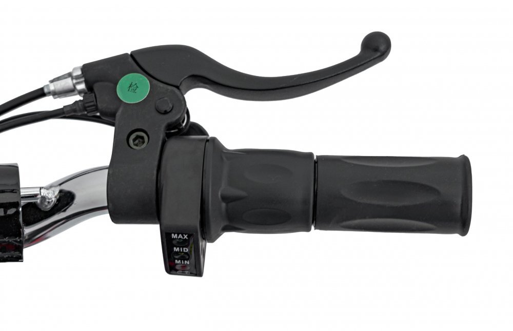Ramiz Motocicleta electrica pentru copii Renegade 50R Red motor puternic de 500W viteza maxima 24 kmh baterie reincarcabila 36V9Ah suspensie transmisia pe lant anvelope gonflabile