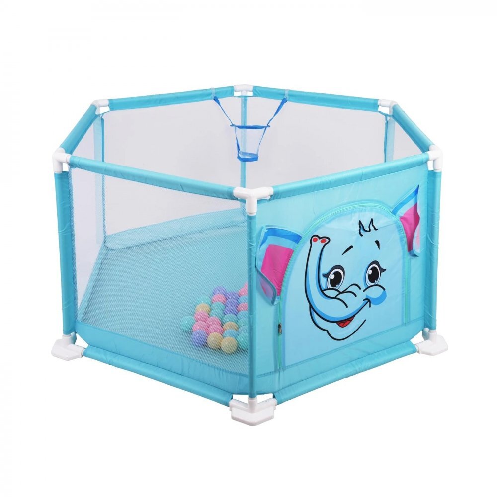 Ramiz Tarc de joaca pentru copii cu 50 bile multicolore Blue Elephant