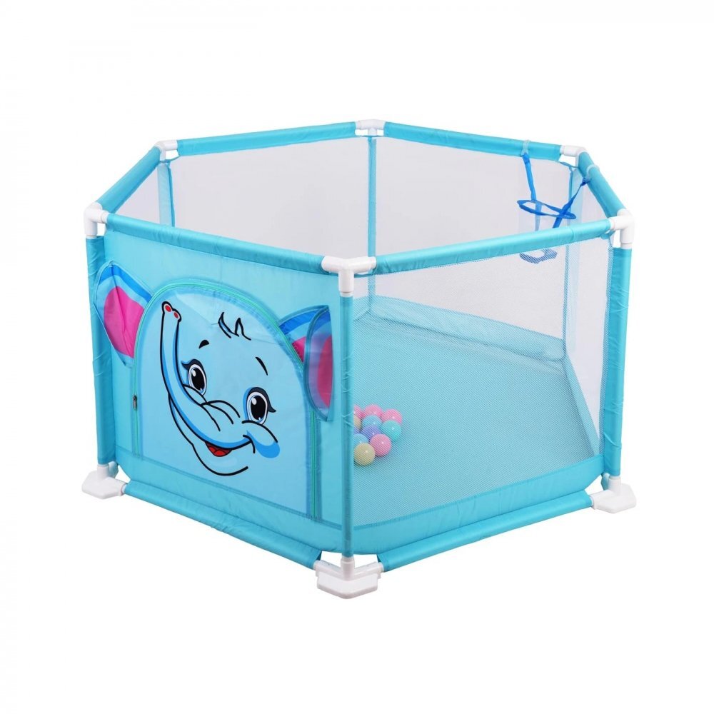 Ramiz Tarc de joaca pentru copii cu 50 bile multicolore Blue Elephant