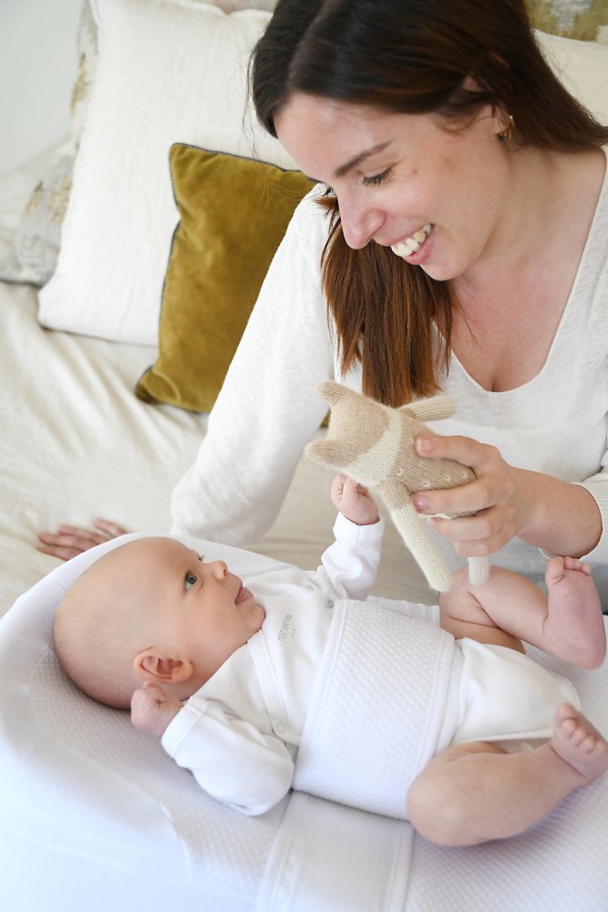 Red Castle Baby nest ergonomic Cocoonababy Flori de bumbac