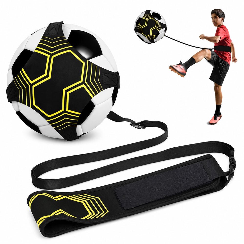 Redline Centura de antrenament fotbal din material textil reglabila de la 2 la 5 metri compatibila cu mingi de marimile 3 4 si 5 pentru exersarea paselor suturilor driblingului si controlului mingii