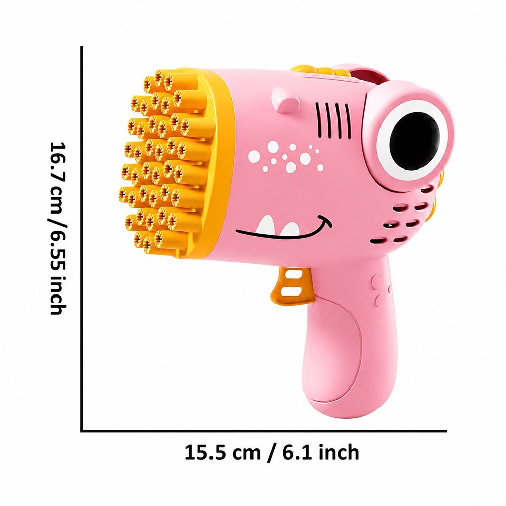 Redline Pistol automat de facut baloane de sapun 40 de orificii portabil compact crocodil roz