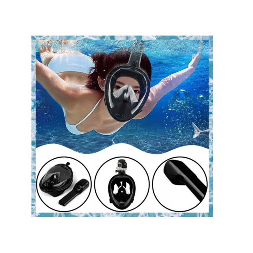 Redline Set snorkeling masca full face tub de respiratie sac de depozitare dopuri pentru urechi garnitura suplimentara suport pentru camera GoPro pliabila