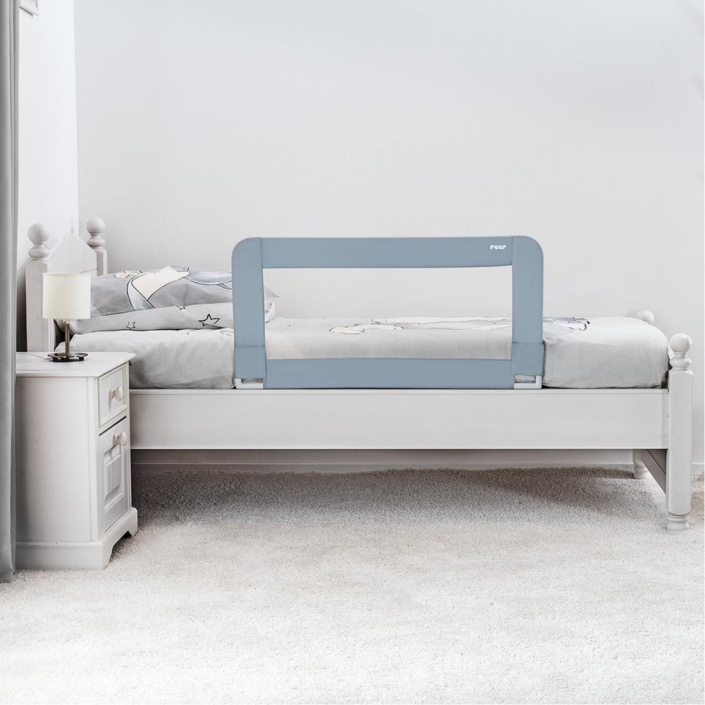 REER Bariera de protectie anticadere pat copii lungime 100 cm albastru-gri Sleepn Keep