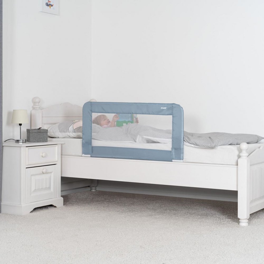 REER Bariera de protectie anticadere pat copii lungime 100 cm albastru-gri Sleepn Keep