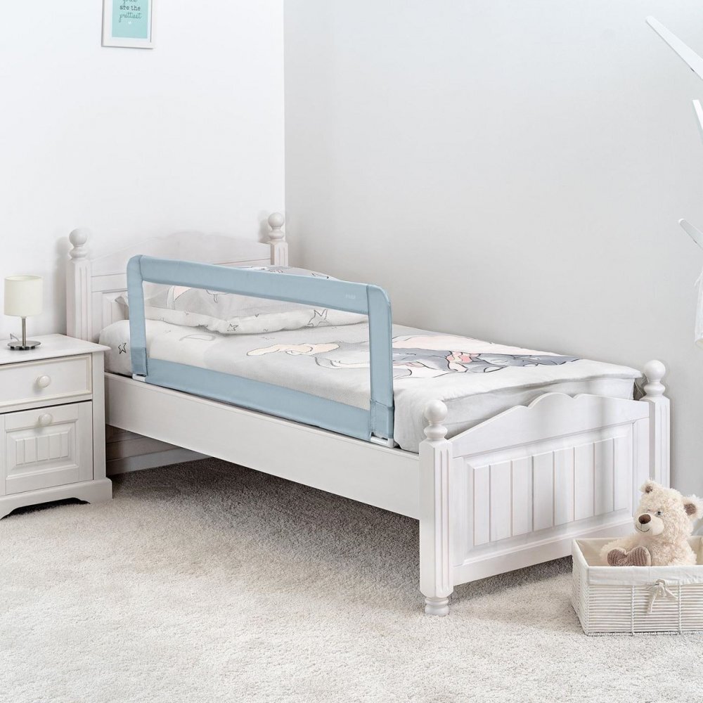 REER Bariera protectie anticadere pat copii lungime 150 cm albastru-gri Sleepn Keep XL 45111