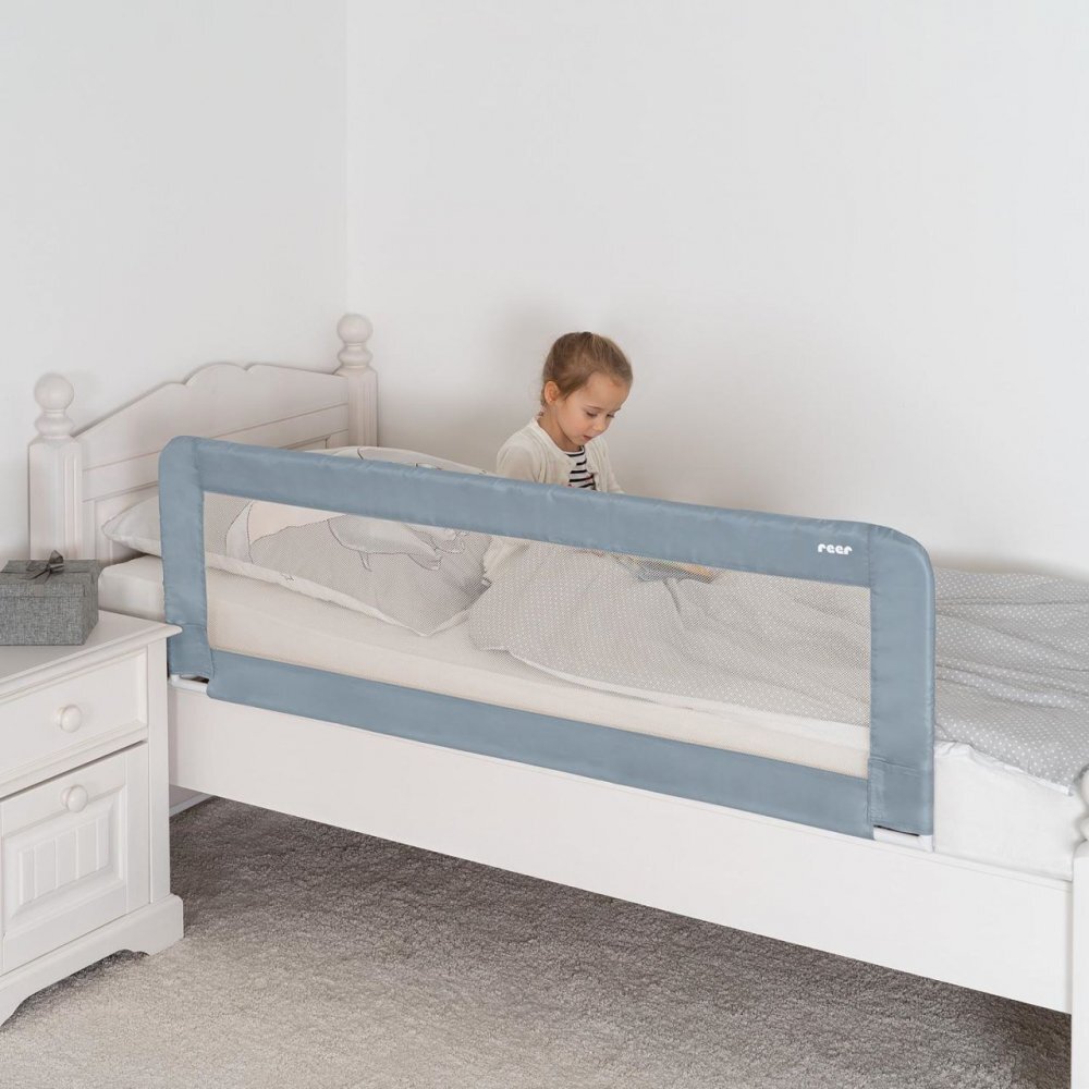 REER Bariera protectie anticadere pat copii lungime 150 cm albastru-gri Sleepn Keep XL 45111