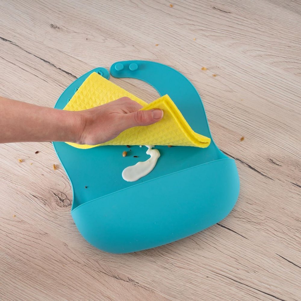 REER Bavetica reglabila din silicon moale cu buzunar colector Eatn Tidy Albastra 25033